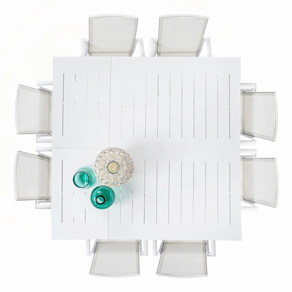 Rozkładany stół zewnętrzny do 160 cm z aluminium, Homemotion - Andries Viadurini