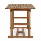 Rozkładany stół zewnętrzny do 160 cm z drewna akacjowego - chmura Viadurini