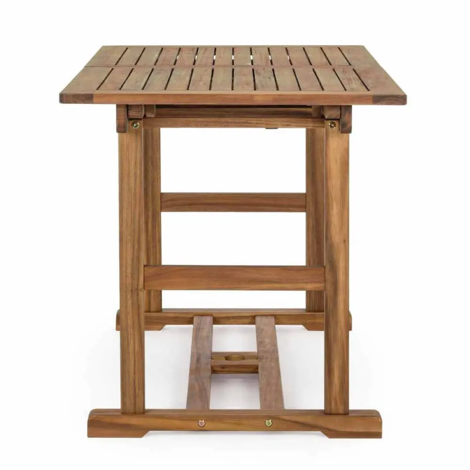 Rozkładany stół zewnętrzny do 160 cm z drewna akacjowego - chmura Viadurini