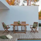 Rozkładany stół zewnętrzny do 160 cm z drewna akacjowego - chmura Viadurini