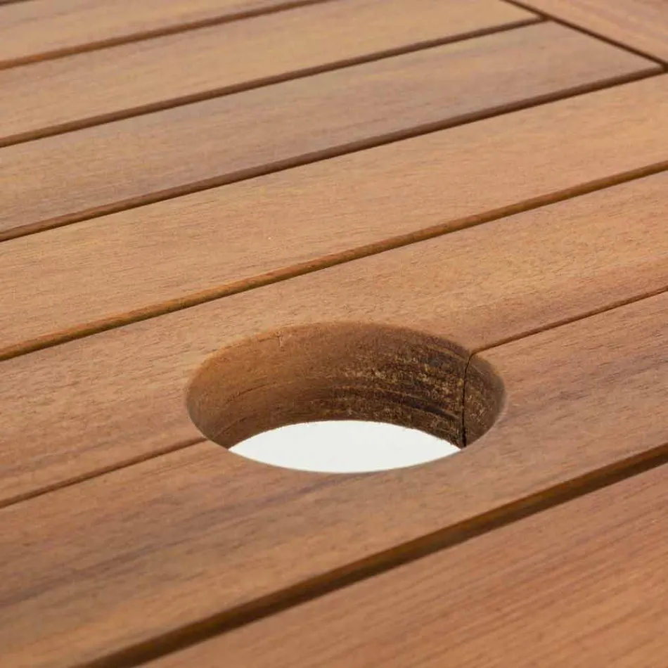 Rozkładany stół zewnętrzny do 160 cm z drewna akacjowego - chmura Viadurini