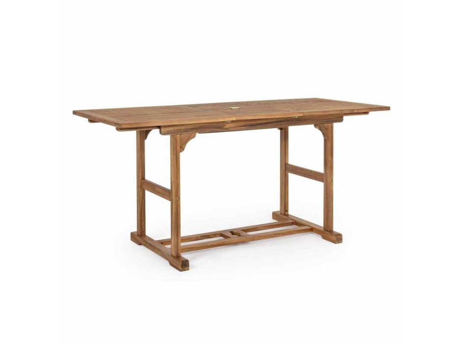 Rozkładany stół zewnętrzny do 160 cm z drewna akacjowego - chmura Viadurini
