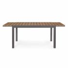 Stół rozkładany do 200 cm z blatem z drewna tekowego - wykończenie Bobel Viadurini