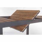 Stół rozkładany do 200 cm z blatem z drewna tekowego - wykończenie Bobel Viadurini