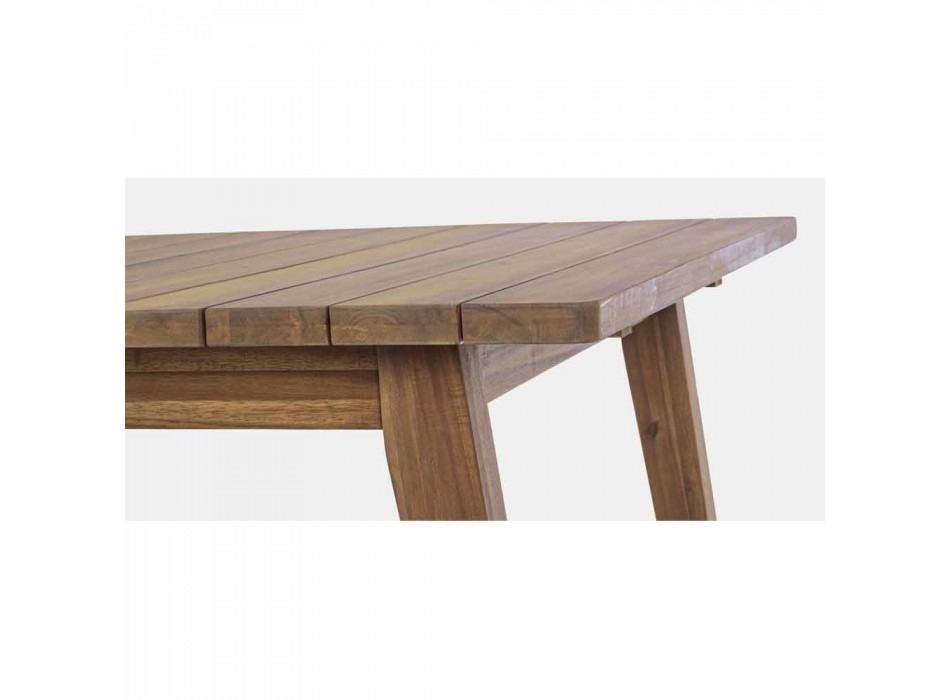 Rozkładany stół ogrodowy do 240 cm z drewna akacjowego - Howard Viadurini