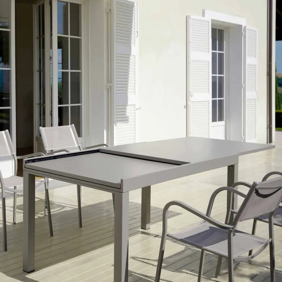 Rozkładany stół zewnętrzny do 280 cm z metalu Made in Italy - Dego Viadurini