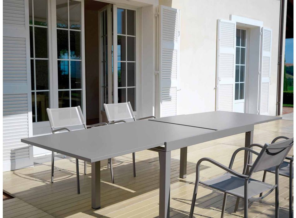Rozkładany stół zewnętrzny do 280 cm z metalu Made in Italy - Dego Viadurini