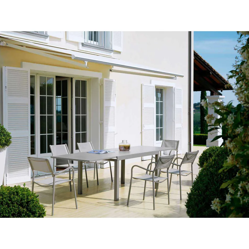 Rozkładany stół zewnętrzny do 280 cm z metalu Made in Italy - Dego Viadurini