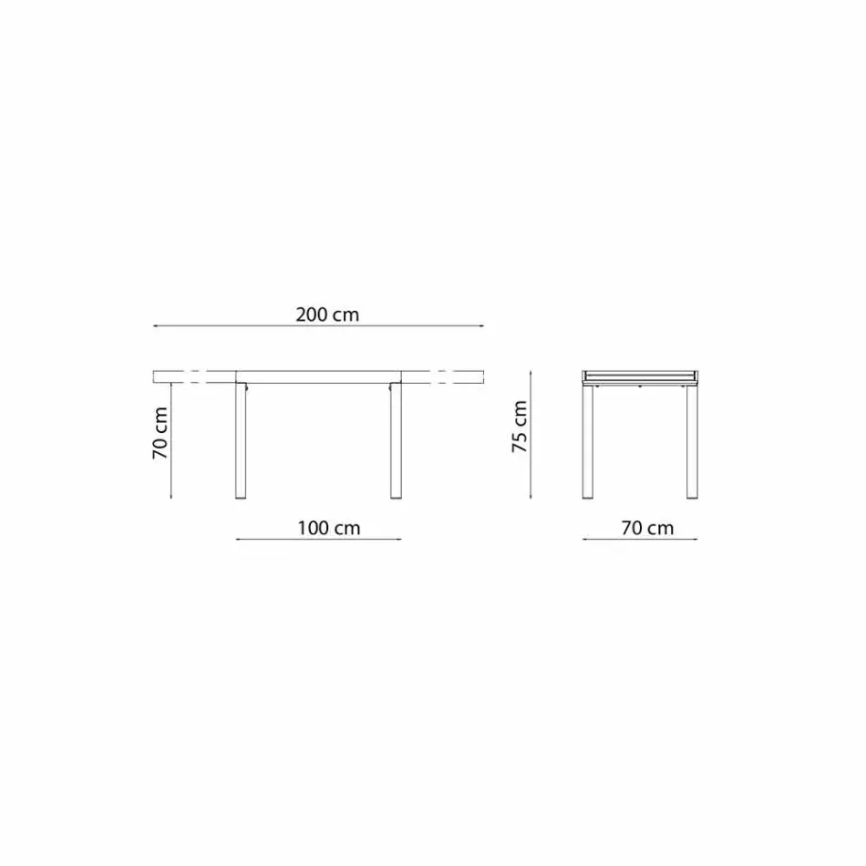 Rozkładany stół zewnętrzny do 280 cm z metalu Made in Italy - Dego Viadurini