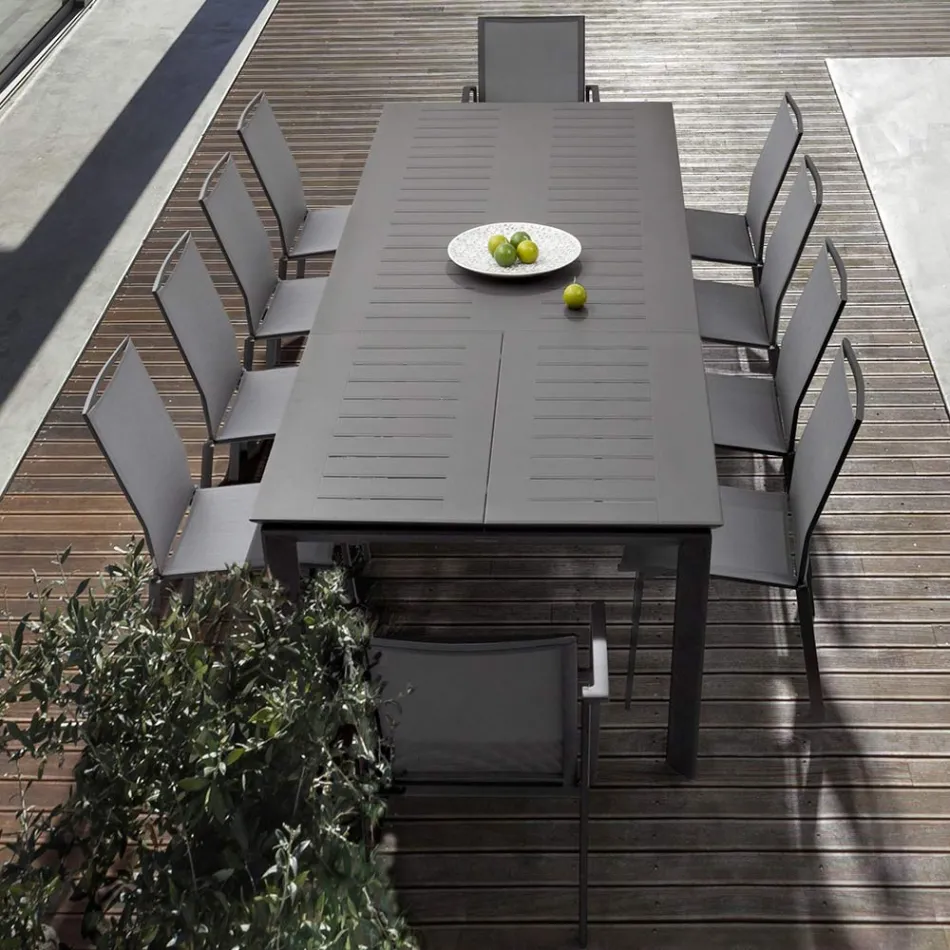 Rozkładany stolik zewnętrzny w aluminiowym nowoczesnym stylu Homemotion - Casper Viadurini