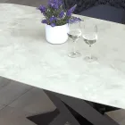 Stół ogrodowy z aluminiową podstawą i 12 mm laminowanym blatem HPL - Zefiro Viadurini