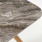 Stół ogrodowy z drewnianą podstawą i ceramicznym blatem Orobico Luxe - Infinity Viadurini