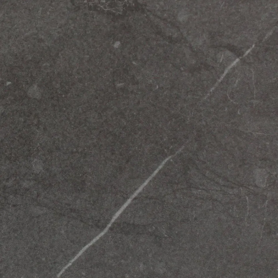 Stół ogrodowy z drewnianą podstawą i ceramicznym blatem z szarego kamienia - Infinity Viadurini