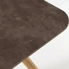 Stół ogrodowy z drewnianą podstawą i ceramicznym blatem w kolorze Pulpis Brown - Infinity Viadurini