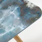 Stół ogrodowy z drewnianą podstawą i ceramicznym blatem Thunderstorm - Infinity Viadurini