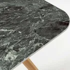 Stół ogrodowy z drewnianą podstawą i zielonym ceramicznym blatem France - Infinity Viadurini