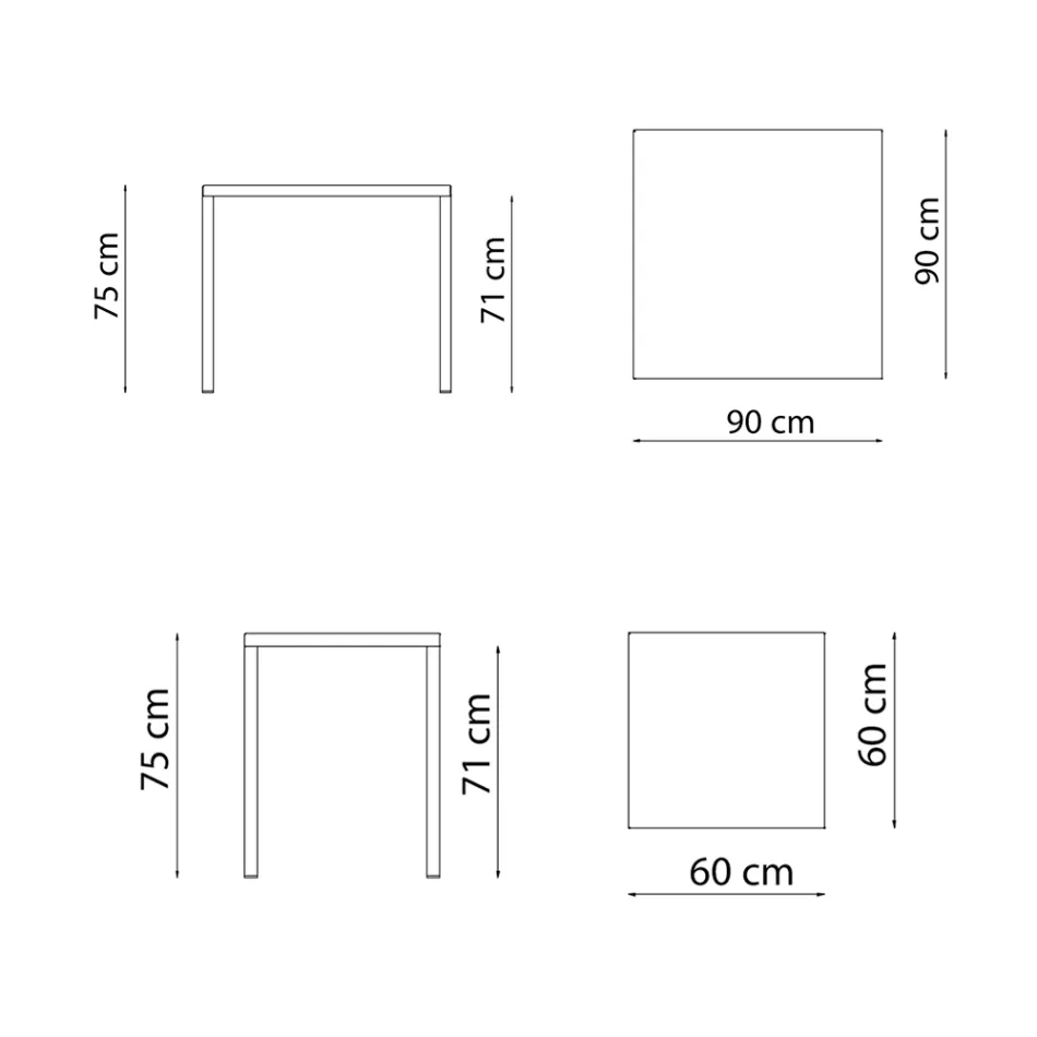 Stół zewnętrzny z galwanizowaną konstrukcją stalową Made in Italy - Azul Viadurini
