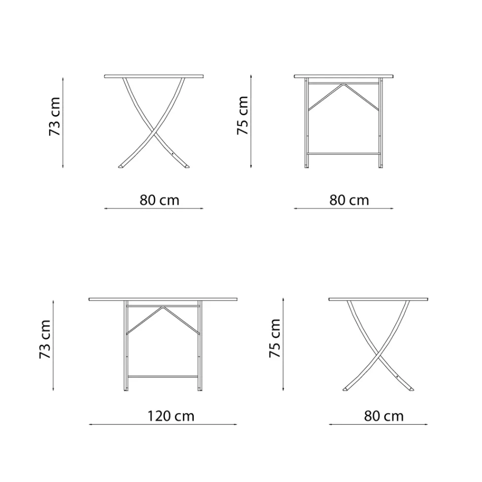 Stół zewnętrzny ze stali ocynkowanej Made in Italy - Blair Viadurini