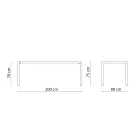 Prostokątny stół zewnętrzny ze stali ocynkowanej Made in Italy - Azul Viadurini