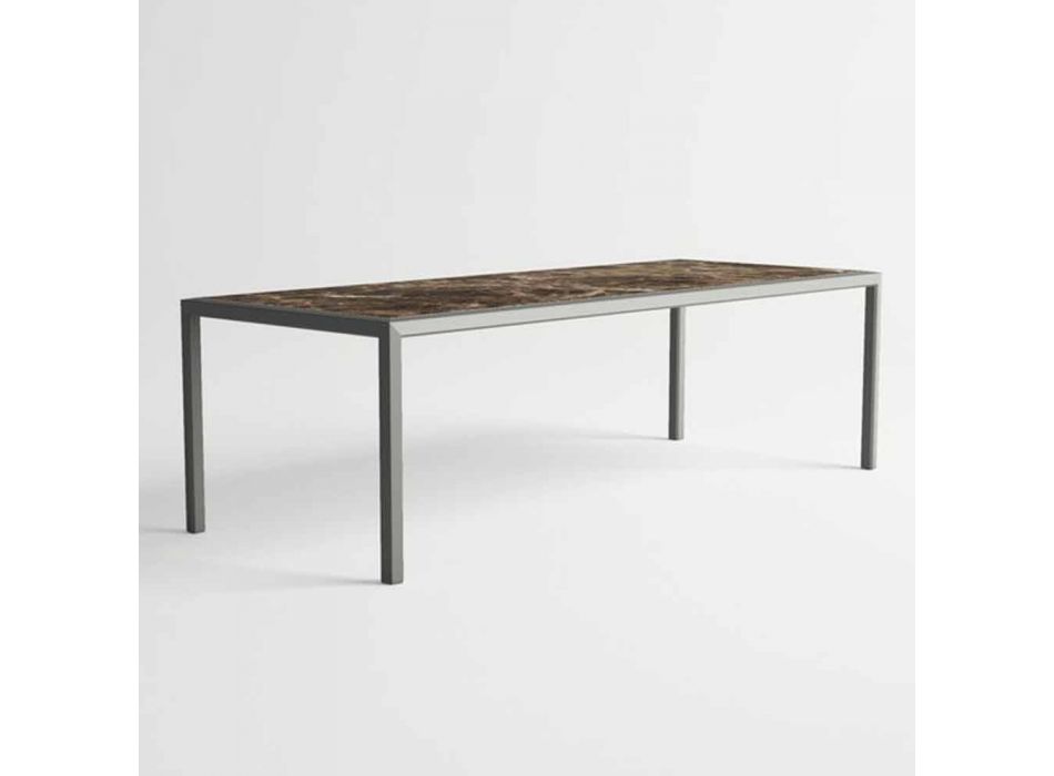 Stół zewnętrzny z aluminium o nowoczesnym designie do ogrodu - Mississippi2 Viadurini