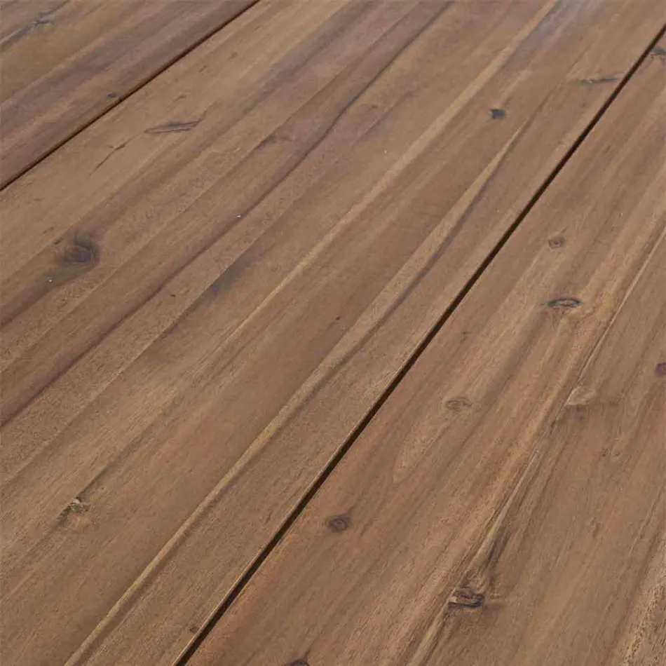 Stół ogrodowy z drewna akacjowego z nogami z malowanej stali - Sheldon Viadurini