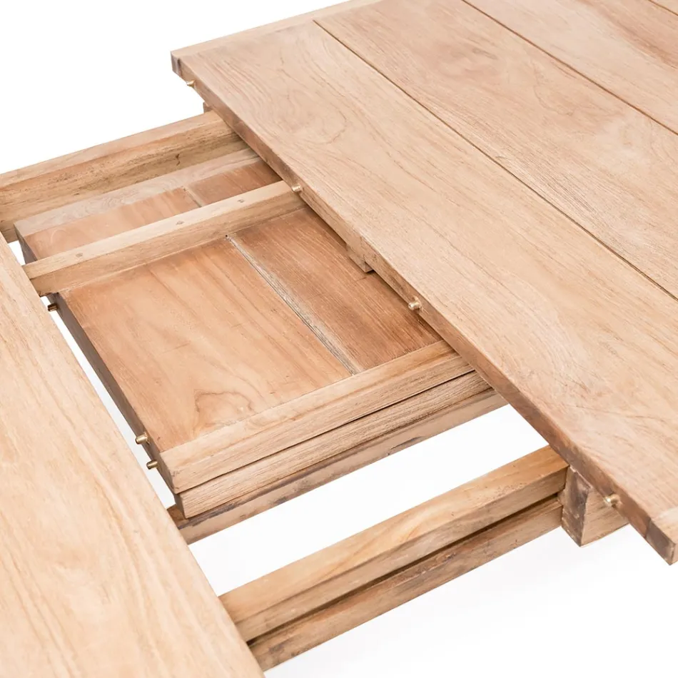 Stół ogrodowy z drewna tekowego rozkładany do 270 cm - Marie Viadurini