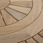 Stół z drewna tekowego na zewnątrz z obrotowym centralnym blatem, Homemotion - Dimitris Viadurini