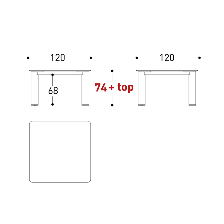 Stół zewnętrzny Hpl Top lub Ceramic Made in Italy - Plinto by Varaschin Viadurini