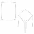 Solidny kwadratowy stół zewnętrzny Vondom z polipropylenu, design Viadurini