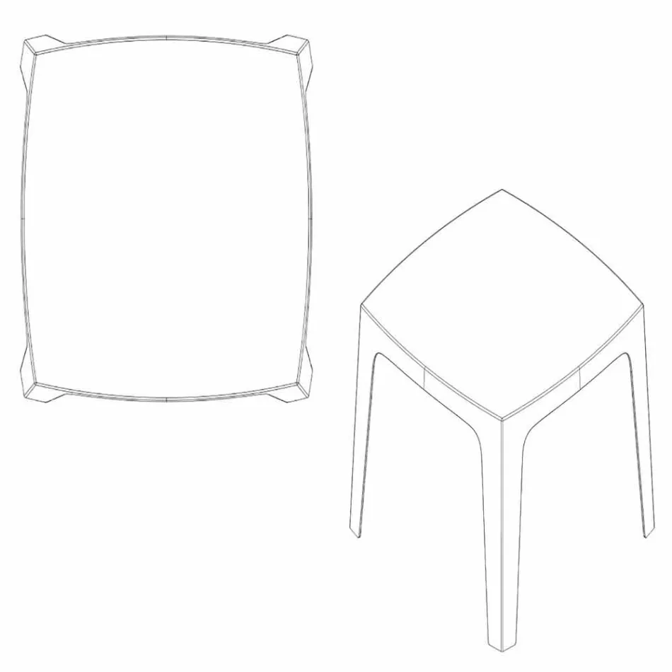 Solidny kwadratowy stół zewnętrzny Vondom z polipropylenu, design Viadurini