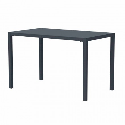 Samopoziomujący prostokątny metalowy stół zewnętrzny Made in Italy - Binda Viadurini