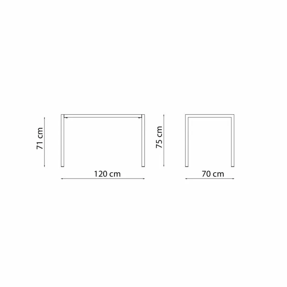 Samopoziomujący prostokątny metalowy stół zewnętrzny Made in Italy - Binda Viadurini