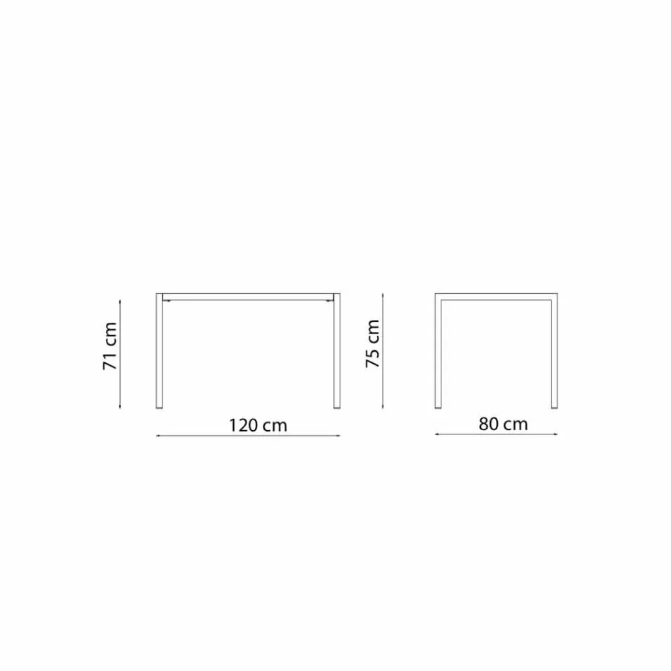 Samopoziomujący prostokątny metalowy stół zewnętrzny Made in Italy - Binda Viadurini