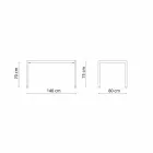 Samopoziomujący prostokątny metalowy stół zewnętrzny Made in Italy - Binda Viadurini