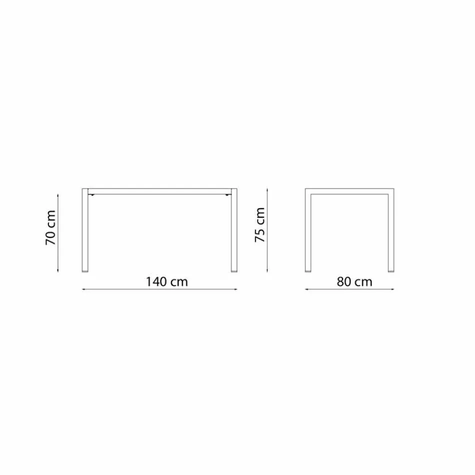 Samopoziomujący prostokątny metalowy stół zewnętrzny Made in Italy - Binda Viadurini