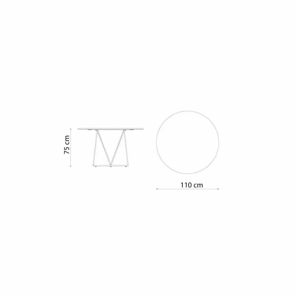 Okrągły nowoczesny stół ogrodowy z malowanego metalu Made in Italy - Ibra Viadurini