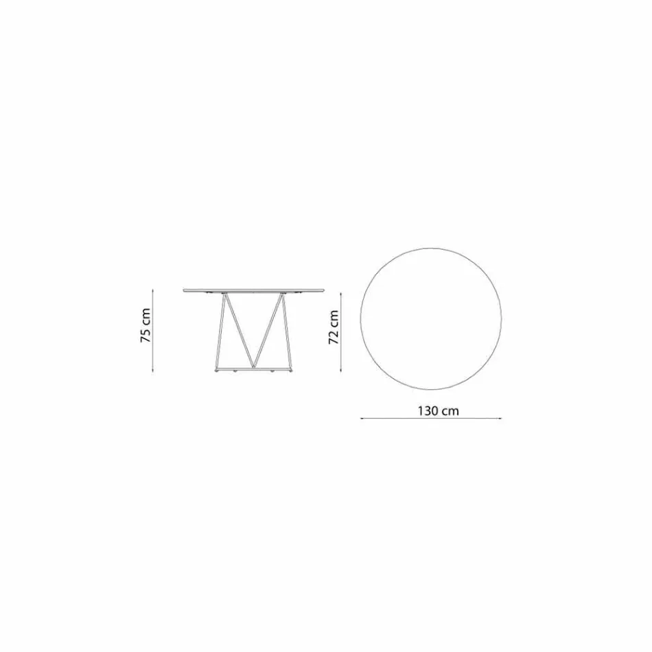 Okrągły nowoczesny stół ogrodowy z malowanego metalu Made in Italy - Ibra Viadurini