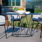 Okrągły nowoczesny stół ogrodowy z malowanego metalu Made in Italy - Ibra Viadurini