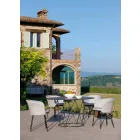 Okrągły nowoczesny stół ogrodowy z malowanego metalu Made in Italy - Ibra Viadurini