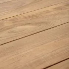 Stół ogrodowy 180x90 cm z aluminiową podstawą i blatem z drewna tekowego - średni Viadurini