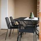 180 cm metalowy stół ogrodowy z siatki, wyprodukowany we Włoszech - Lirion Viadurini