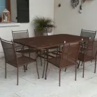 180 cm metalowy stół ogrodowy z siatki, wyprodukowany we Włoszech - Lirion Viadurini
