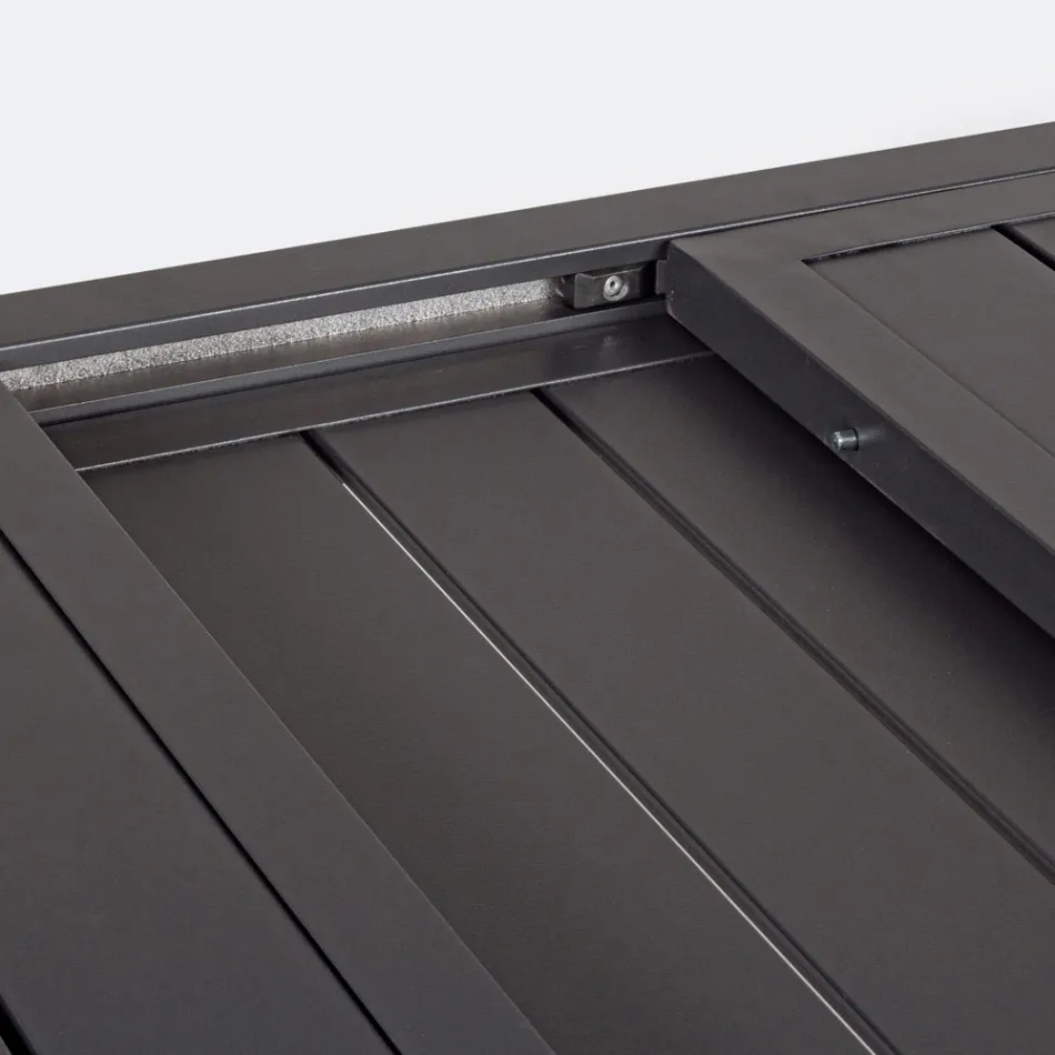 Rozkładany stół ogrodowy do 240 cm z aluminium w kolorze białym lub taupe - Franz Viadurini