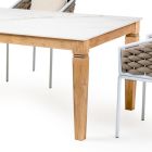 Stół ogrodowy z 4 krzesłami z aluminium i tkaniny - Artes Viadurini