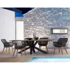 Stół ogrodowy z blatem z drewna tekowego Homemotion - Cowen Design Viadurini