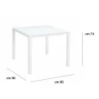 Stół ogrodowy z malowaną aluminiową konstrukcją i szklanym blatem - Salim Viadurini