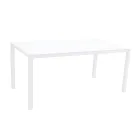 Stół ogrodowy z malowaną aluminiową konstrukcją i szklanym blatem - Salim Viadurini