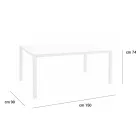 Stół ogrodowy z malowaną aluminiową konstrukcją i szklanym blatem - Salim Viadurini