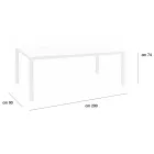 Stół ogrodowy z malowaną aluminiową konstrukcją i szklanym blatem - Salim Viadurini