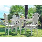 Tabela ze szklaną top ogród Romeo, ręcznie Viadurini